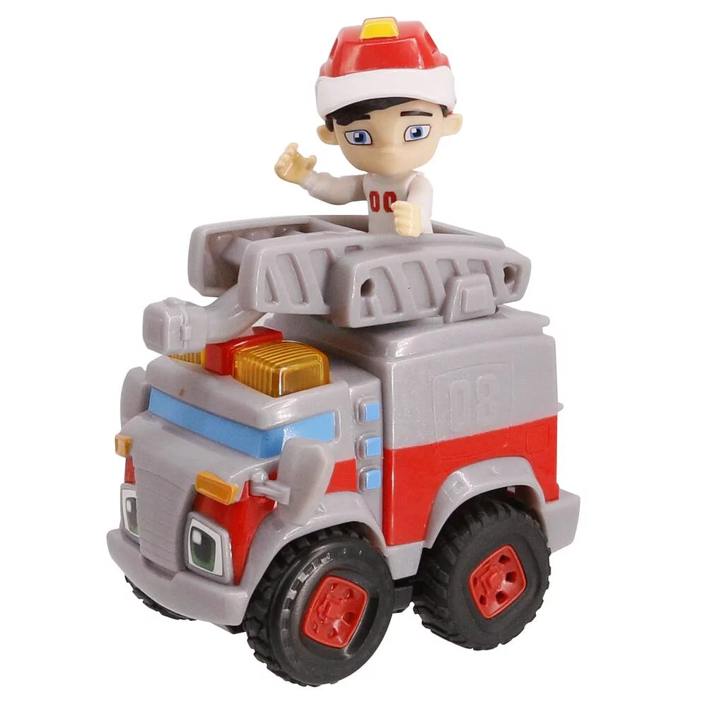 VEHICULE A FONCTION POWER UP + 1 FIGURINE ARTICULEE 8 CM REV&ROLL