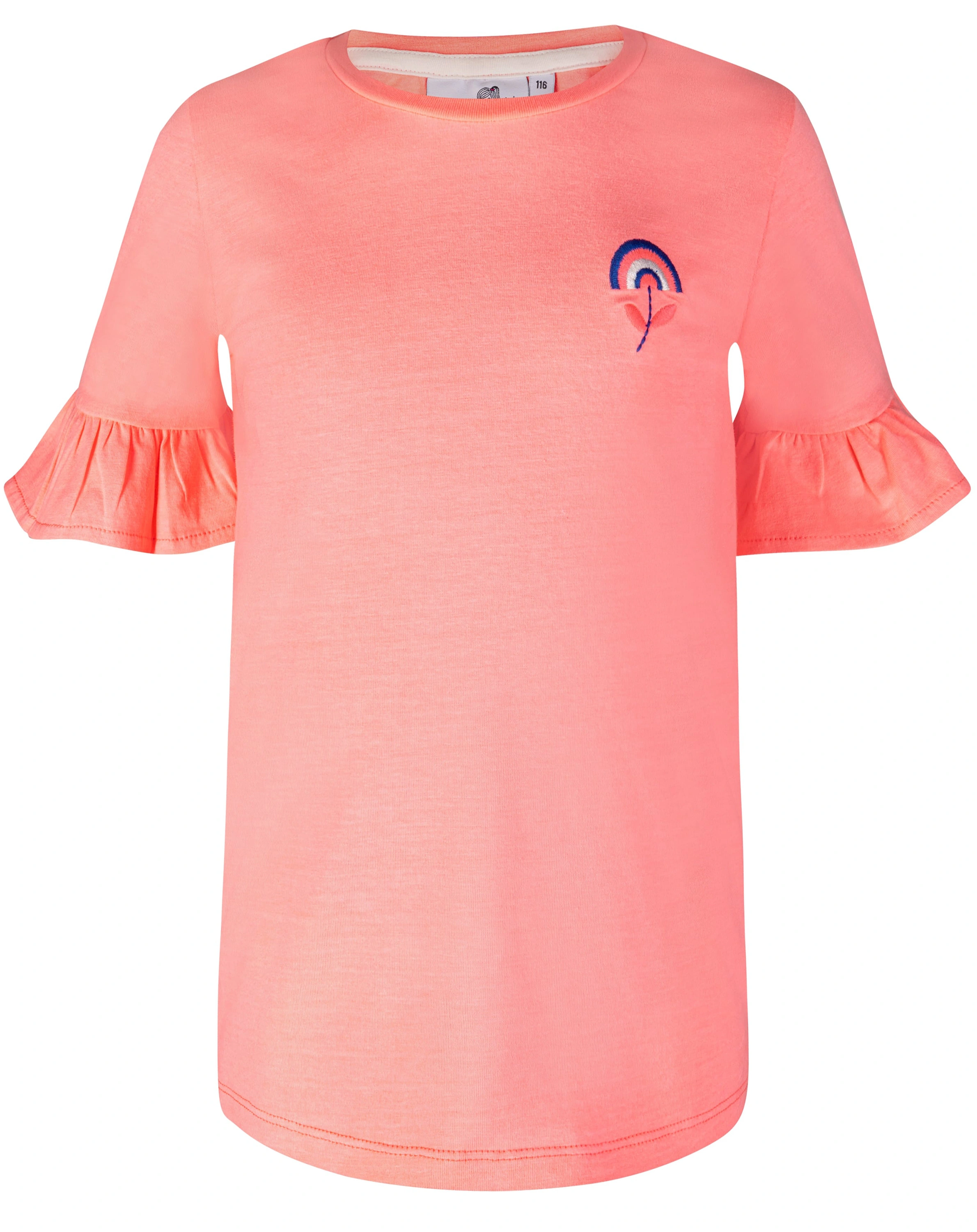 T-Shirt FLOWER in neon coral