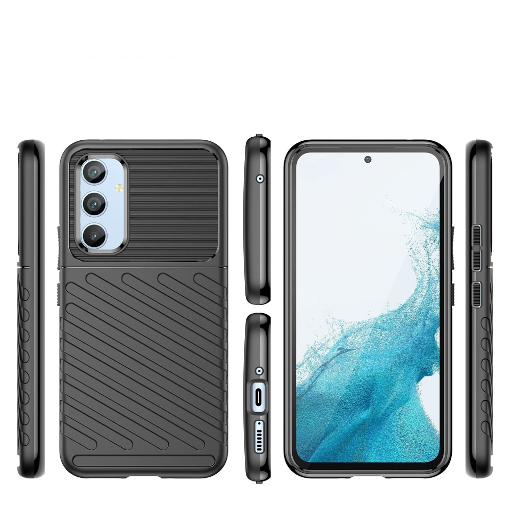 Samsung Galaxy A54 5G Gummi Case Schutzhülle Grip Design - Schwarz