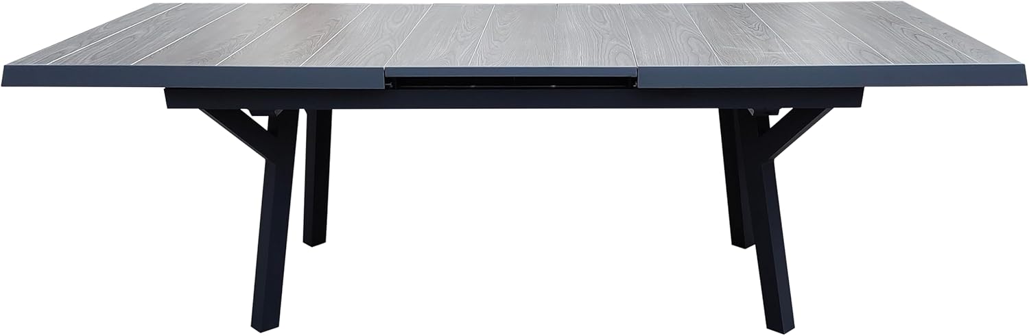 Gardissimo Ausziehtisch Solido 185/245 x 100 cm, Gartentisch ausziehbar Esstisch Tisch Aluminium Keramik Wetterfest Outdoor anthrazit