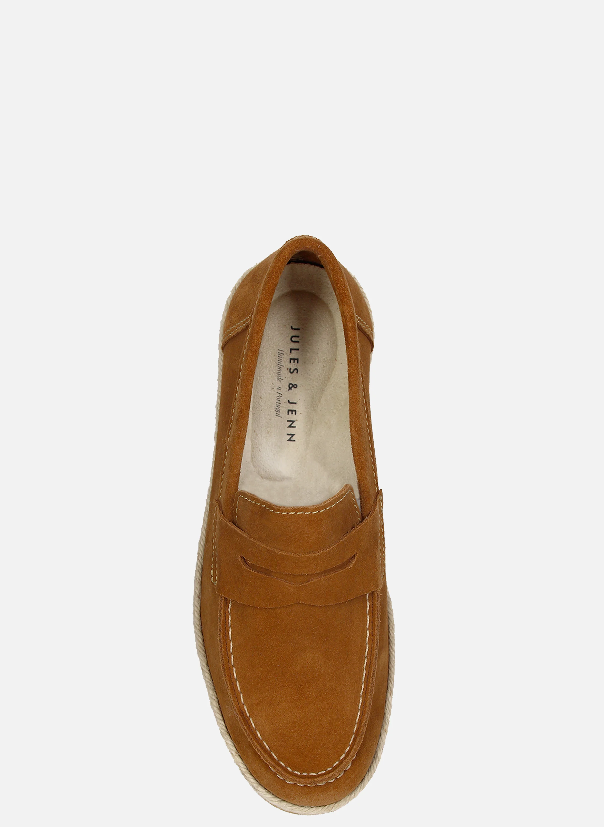 Mocassins espadrille cuir daim | Marron