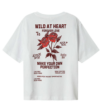 Name It T-Shirt - NkfHominu - Bright White/Wild Heart