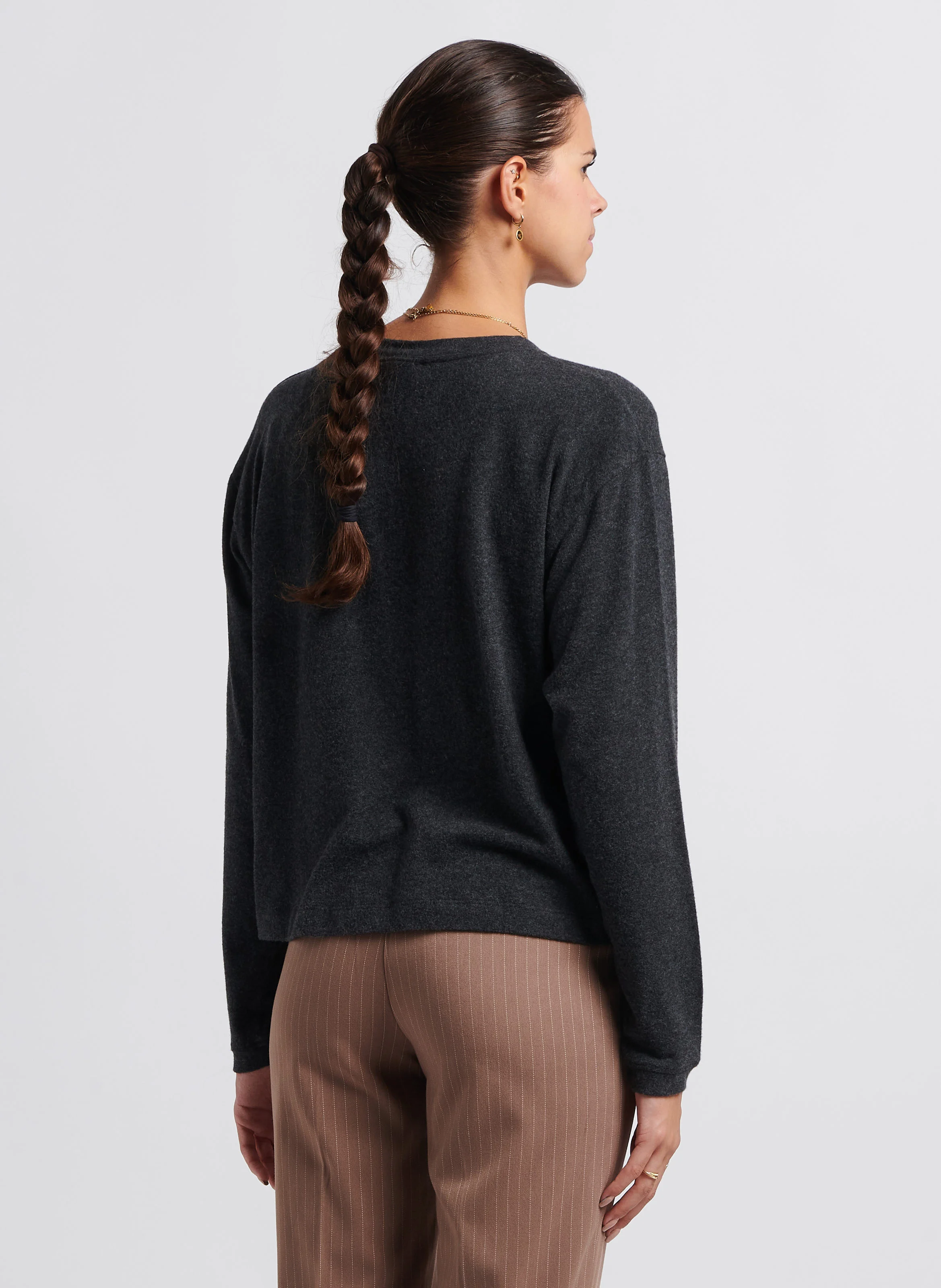 YPAWOOD - Pull col rond en coton mélangé | Noir