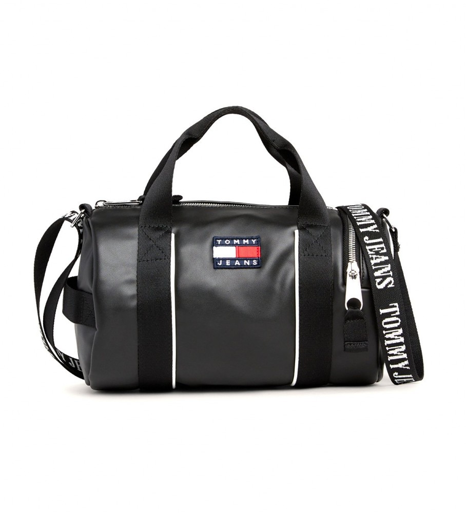 Bolsa Tommy Jeans Heritage Barrel, preta