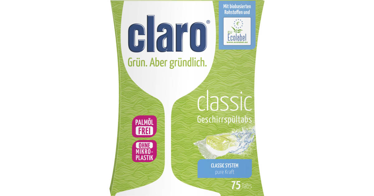 claro Öko-Geschirrspültabs Classic 75er-Packung