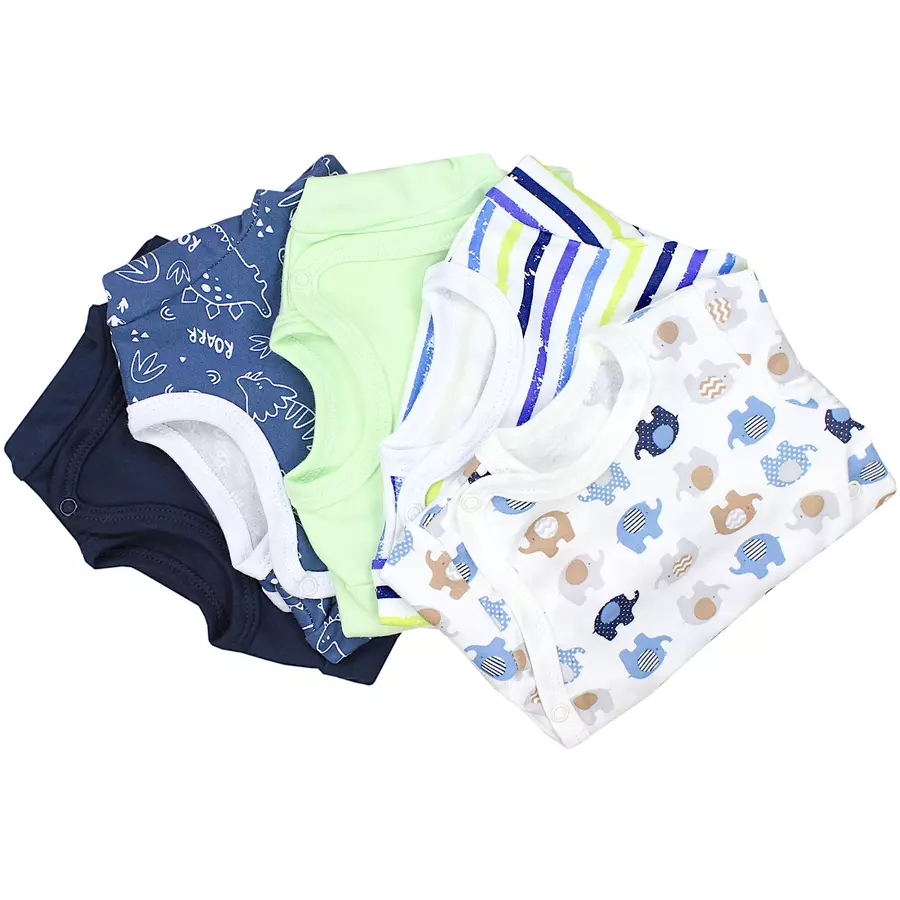 TupTam Baby Langarm Wickelbody 5er Pack blau Modell 1