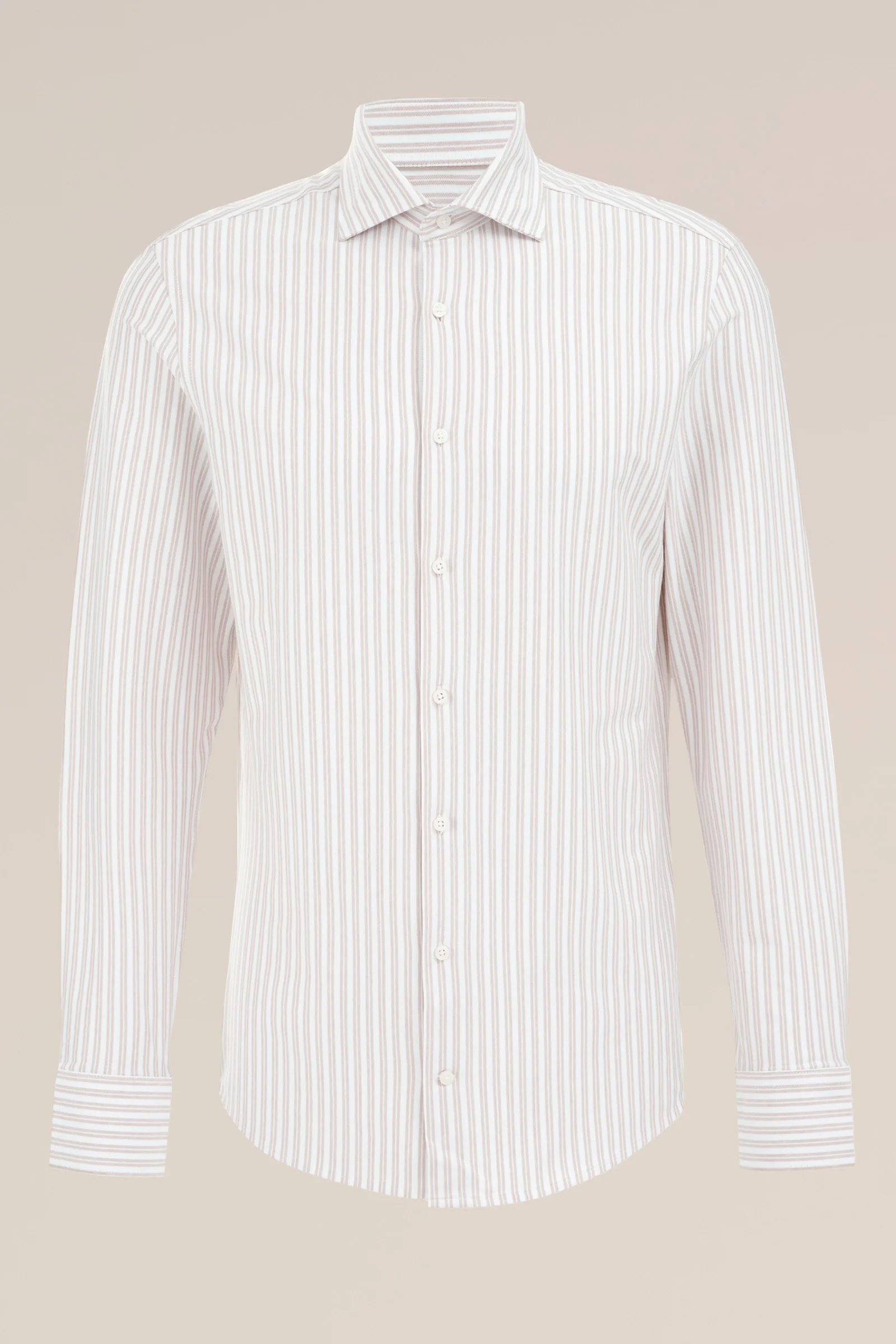 premium easy-care jersey overhemd Fundamentals Beige