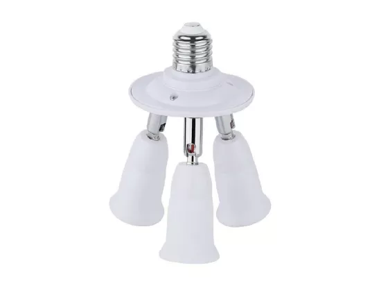 Adaptateur E27 à 3 Ampoules E27 Blanc