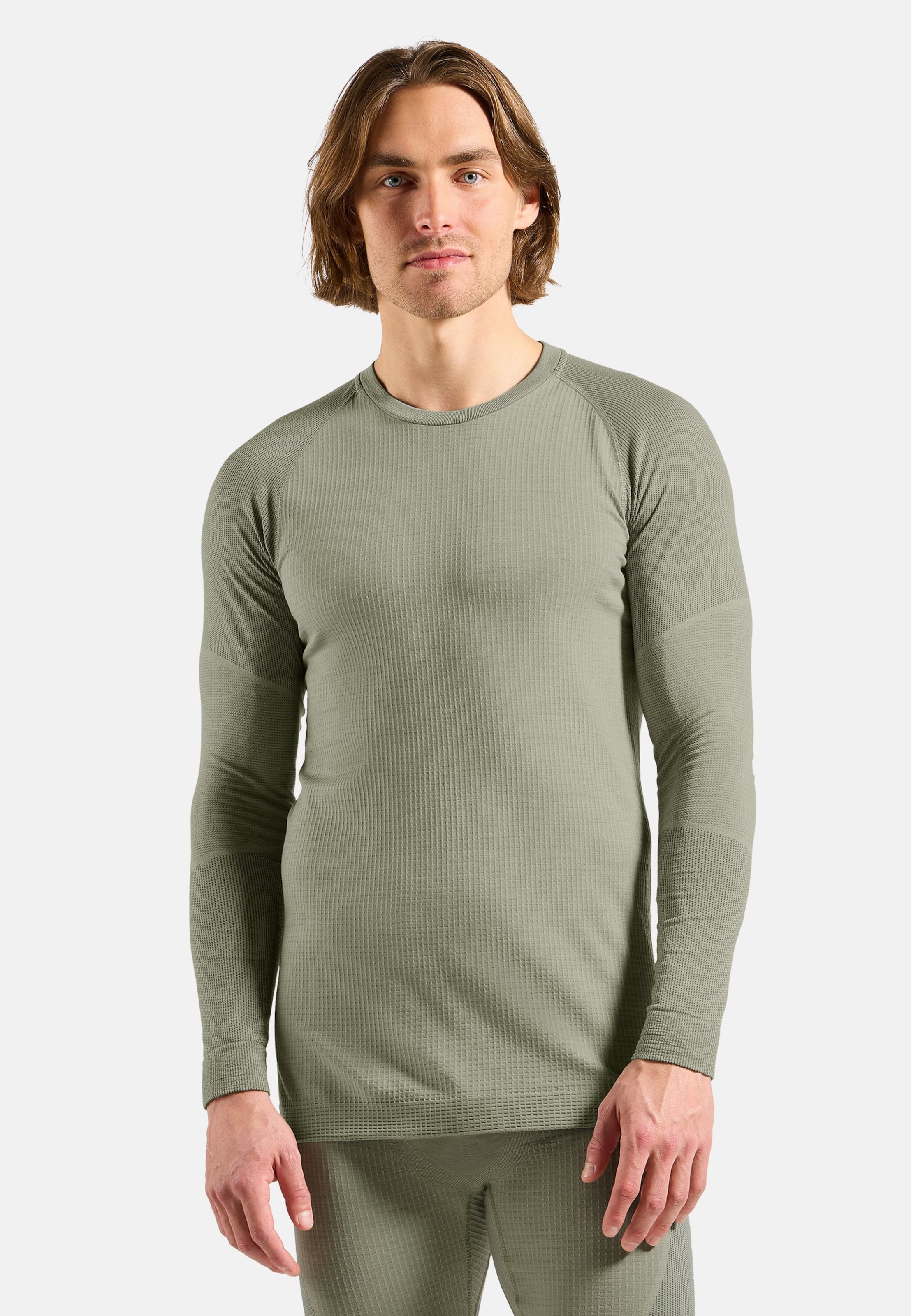 Seamless Performance Wool Funktionsshirt mit Rundhalsausschnitt in shadow