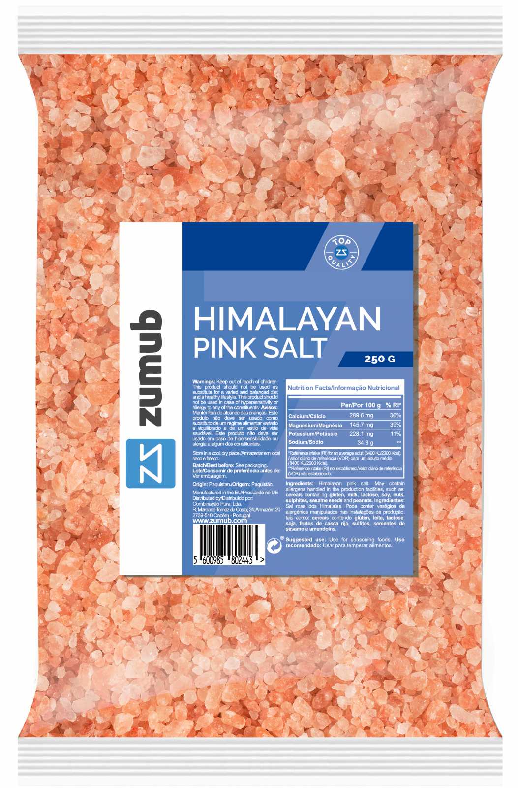 Sal rosa do Himalaia Zumub 250g