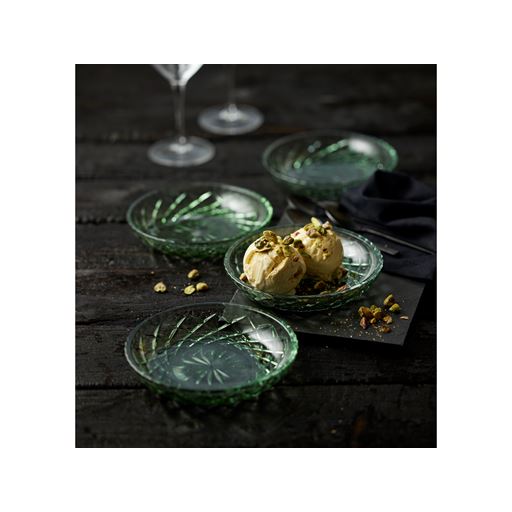 Lyngby Glas Sorrento 4-pak Asiet, Grøn, Ø16 cm