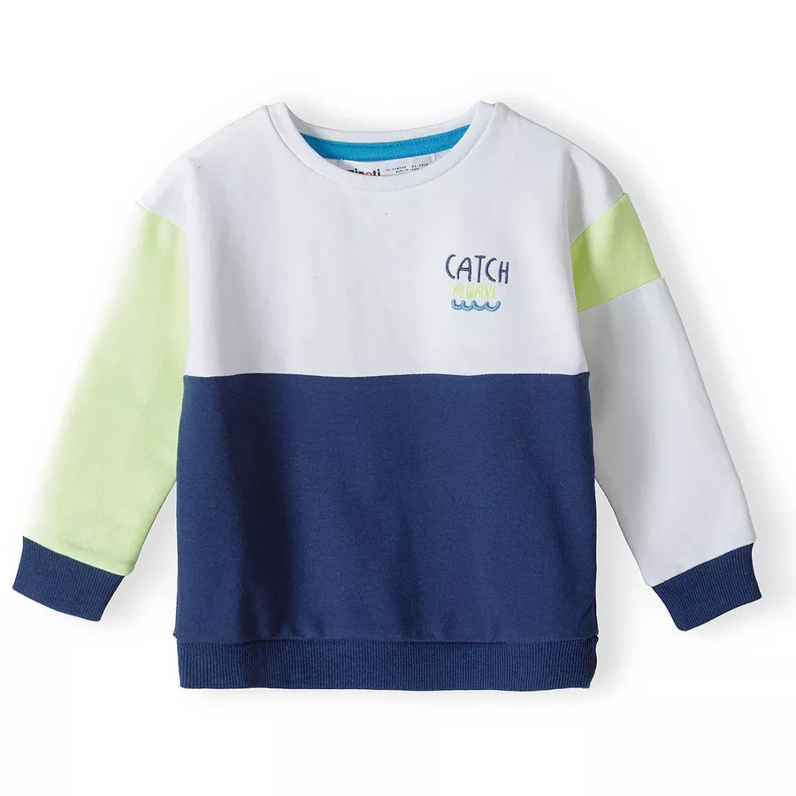 MINOTI Sweatshirt und Shorts Set DunkelblauWeiß
