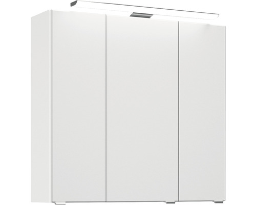 Pelipal Kumba badkamermeubelset, BxHxD 77 x 200 x 50 cm, hoogglans witte fronten met witte glazen wastafel, 99.77032609