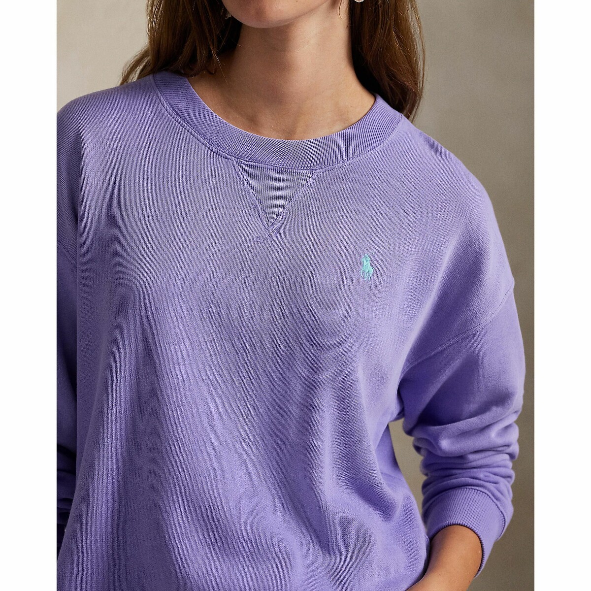POLO RALPH LAUREN<br>Suéter com gola redonda e mangas compridas