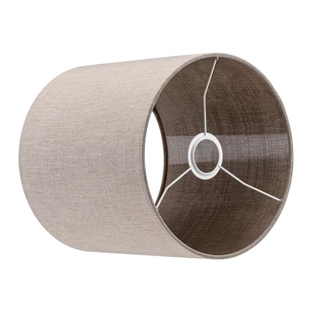 Tafellamp Firenze bronze Large + kap Cilinder 25x25x25cm Oslo linnen naturel