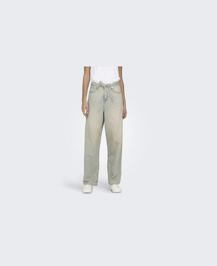 ONLY ONLVENICE-BLEECKER MW BAGGY DNM RED Light blue denim/tint
