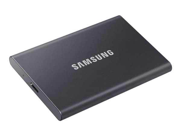 Samsung T7 MU-PC1T0T - SSD - kryptert - 1 TB - ekstern (bærbar) - USB 3.2 Gen 2 (USB-C kontakt) - 256-bit AES - titangrå