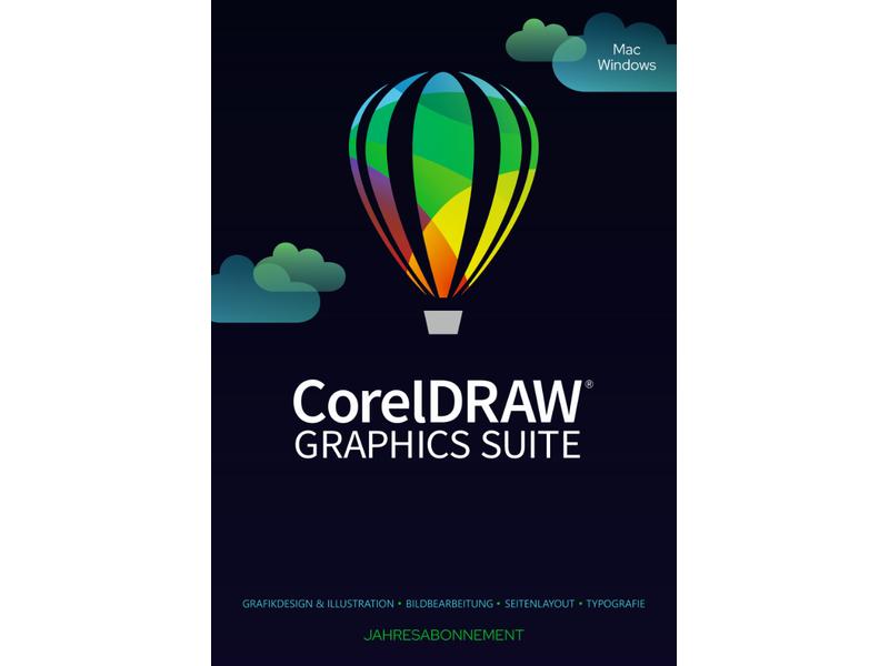 Corel CorelDraw Graphics Suite Agnostic Box, ABO,1yr, Win/M Professionelle Grafikdesign-Software für Windows