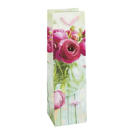 Idena Flaschentasche Flower 35 x 10 x 10cm, sortiert