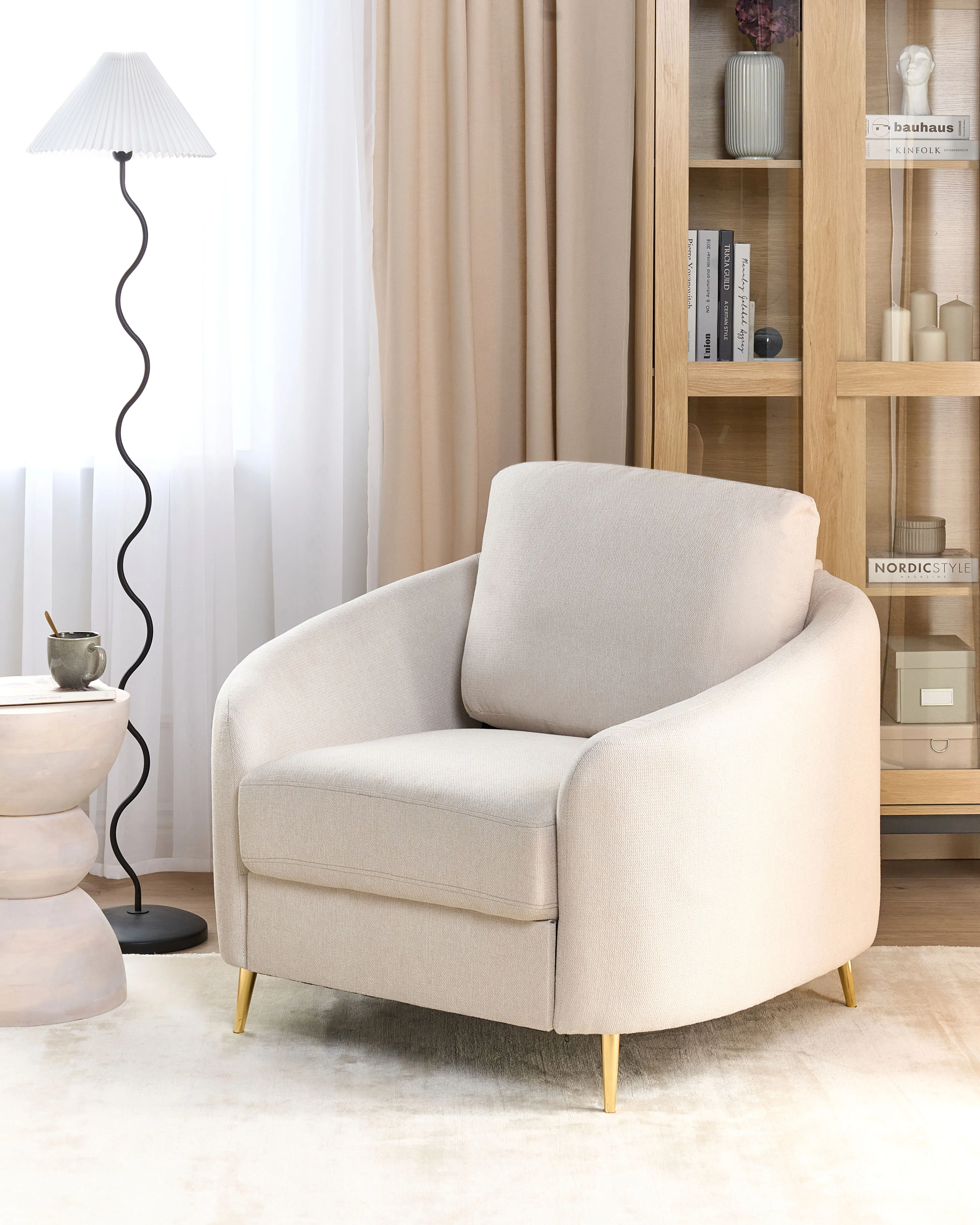 Fauteuil TROSA Stof Lichtbeige