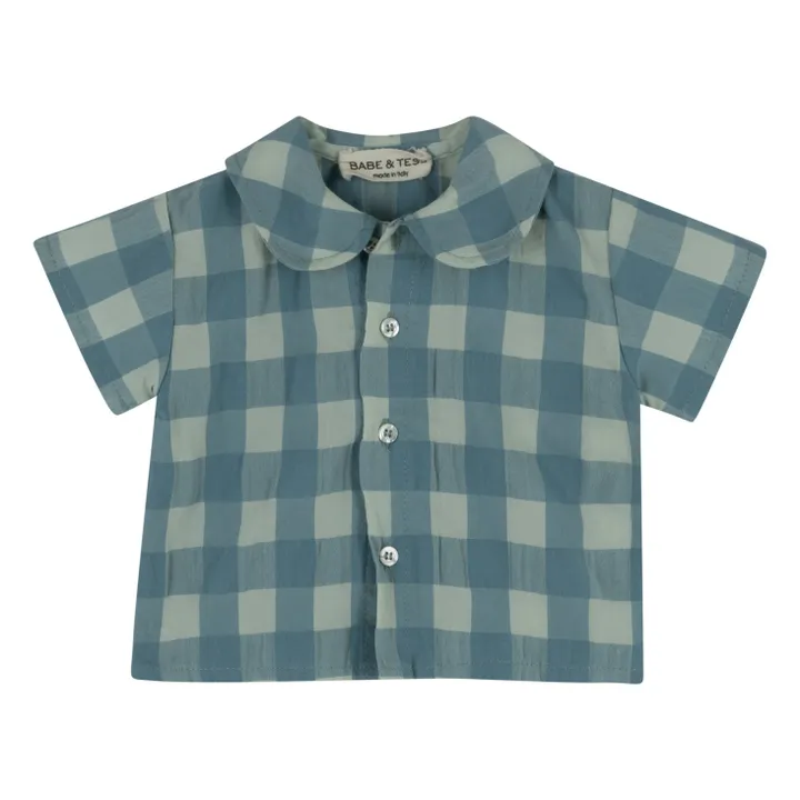 Babe & Tess Chemise Manches Courtes Vichy | Bleu