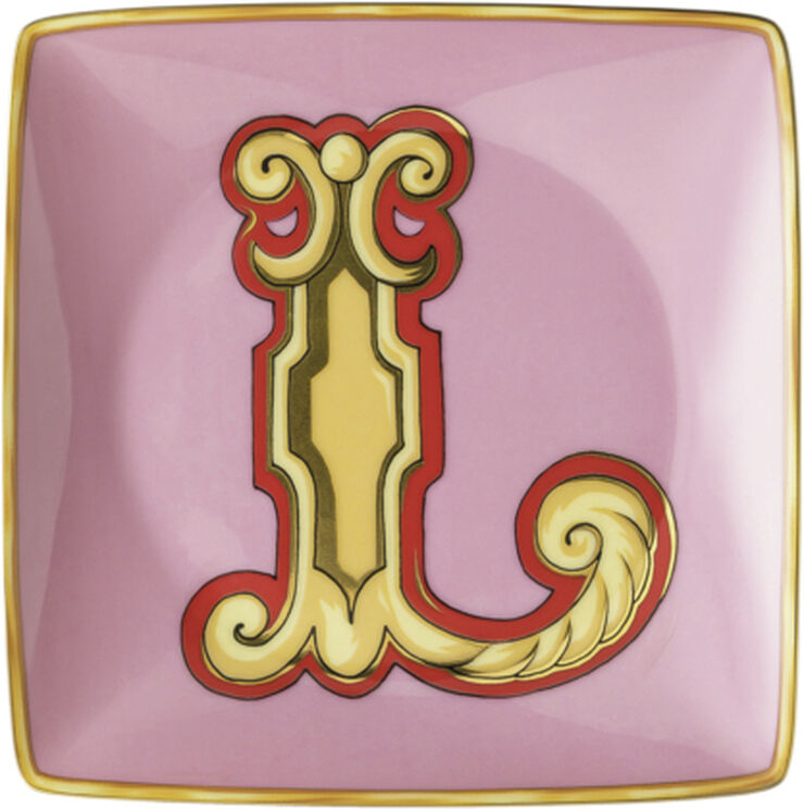 Versace Bowl 12cm sq. flat, Holiday Alphabet L, Versace Flerfarvet