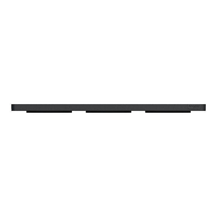 Plaque de finition triple Schneider Electric Odace Touch bois zebrano liseré gris anthracite