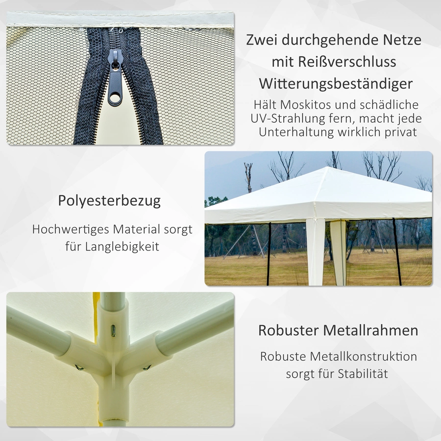 Outsunny Pavillon mit Moskitonetz beige