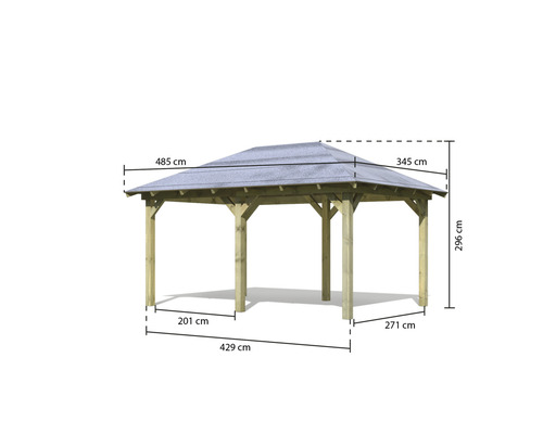Tuinpaviljoen Karibu Eco Taura 289 x 429 cm drukgeïmpregneerd