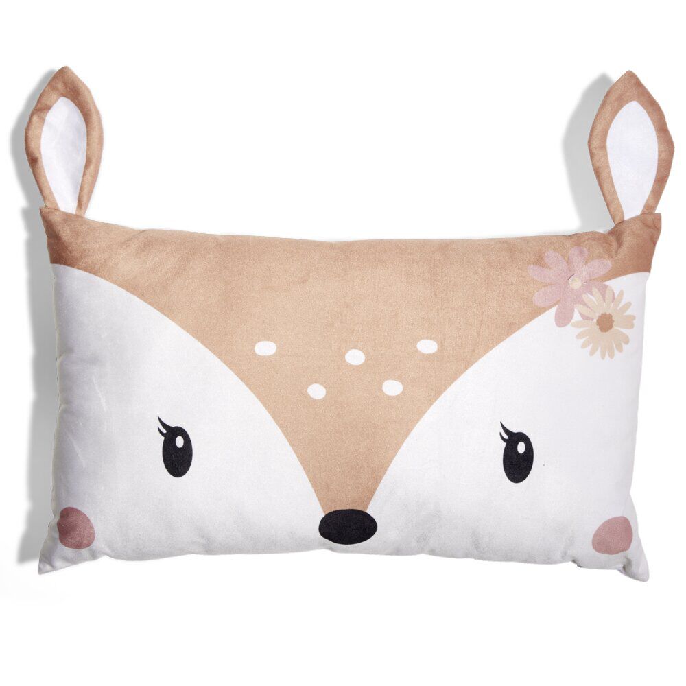 Coussin rectangulaire motif renard ou biche 30x50cm