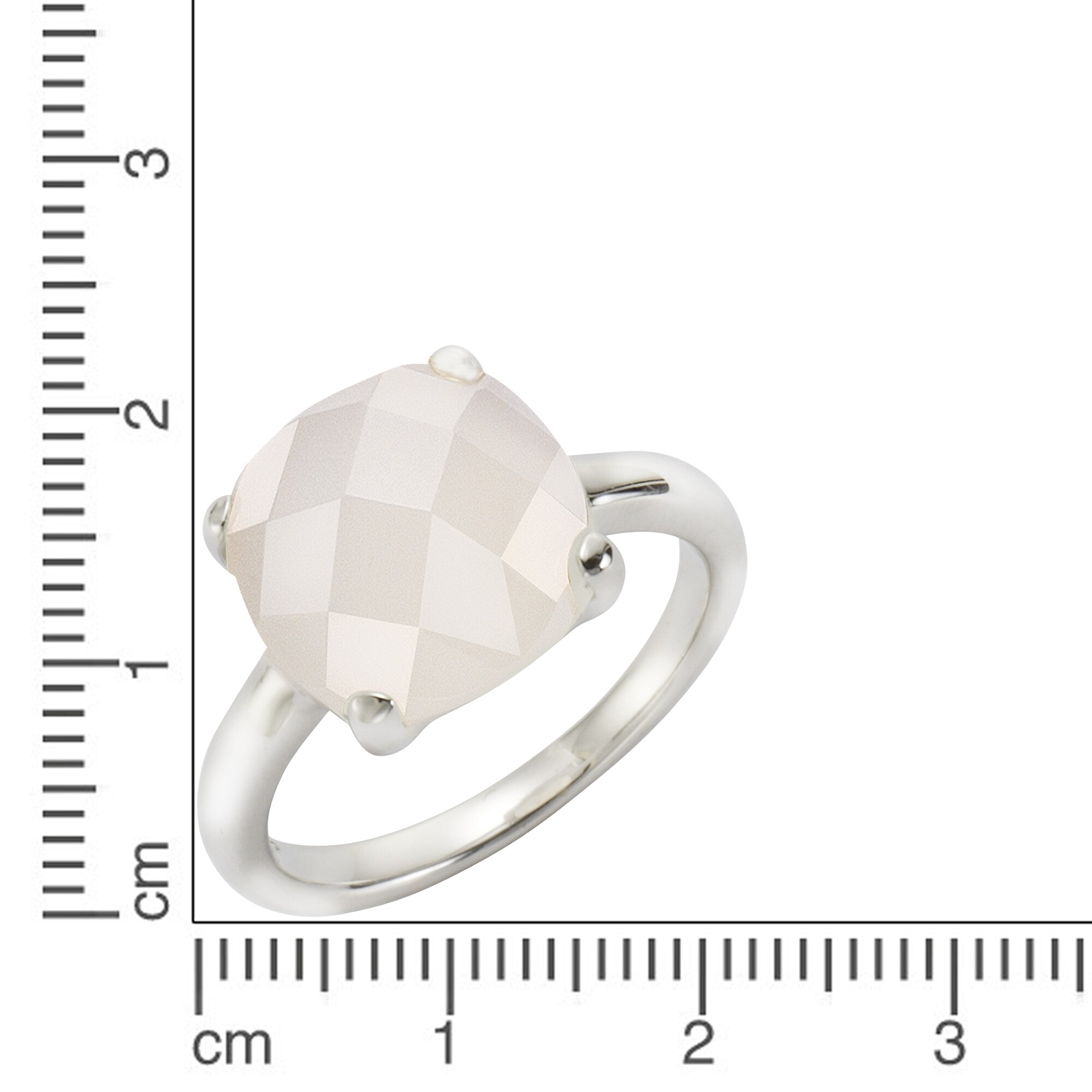 Jamelli Ring 925 Silber rhodiniert mit Mondstein
