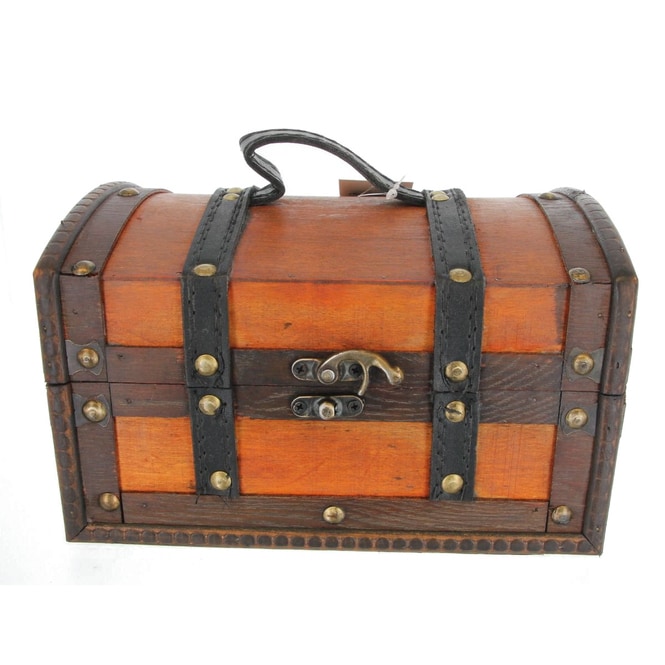 Truhe - M - rotbraun - aus Holz - ca. 22 x 15 x 13,5 cm