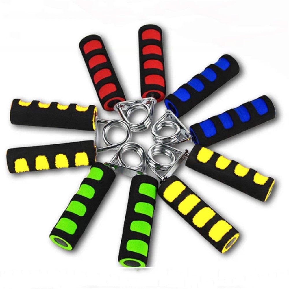 (2er Set) Gepolsterter Federgriff Muskeltrainer Finger / Hand / Unterarm Griffkraft Fitness - Div. Farben