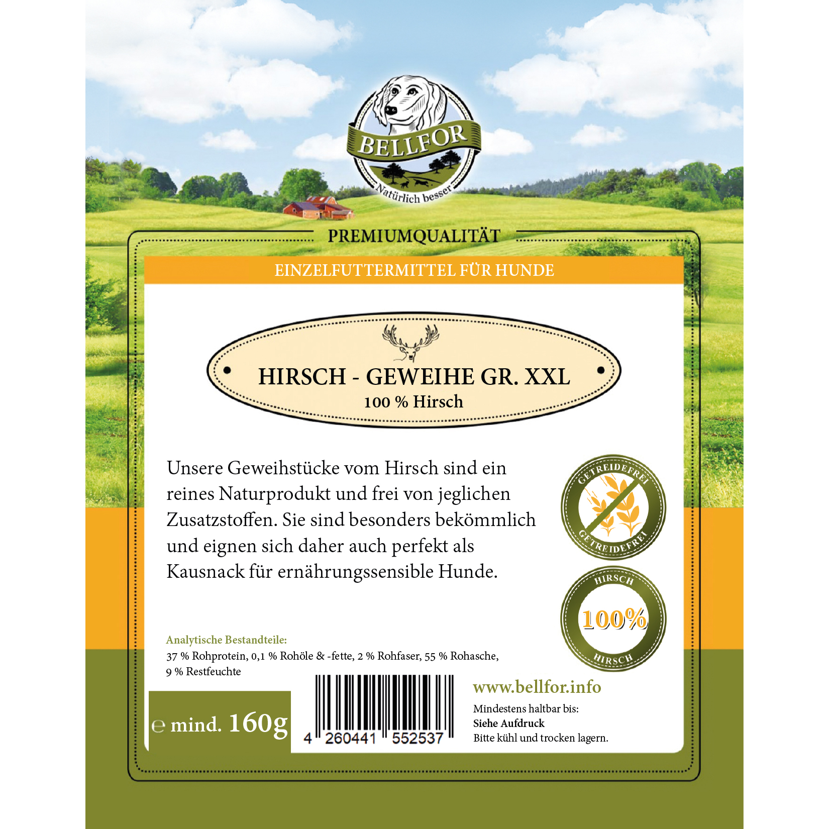 Snack pour chien - bois de cerf xxl - hirsch-geweihe xxl - 160g