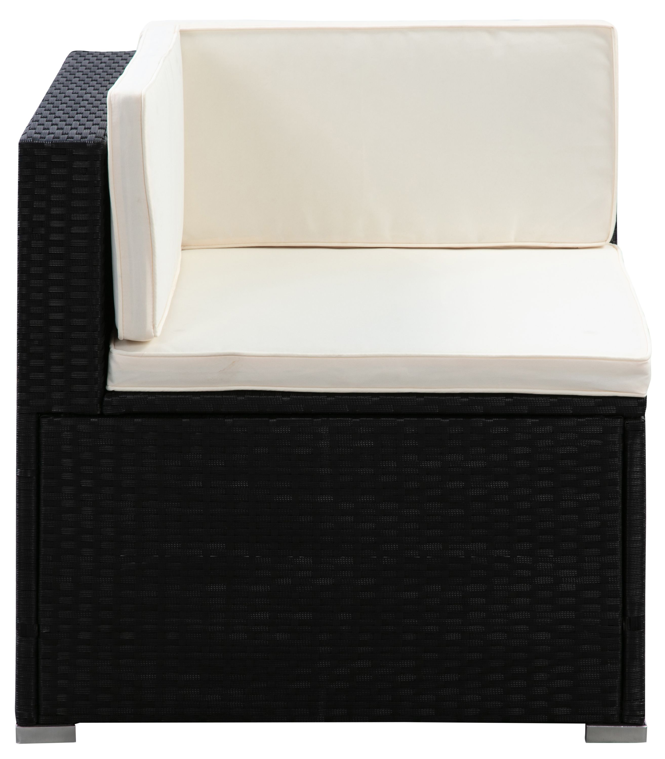 Rattanlounge RAVENNA schwarz/beige