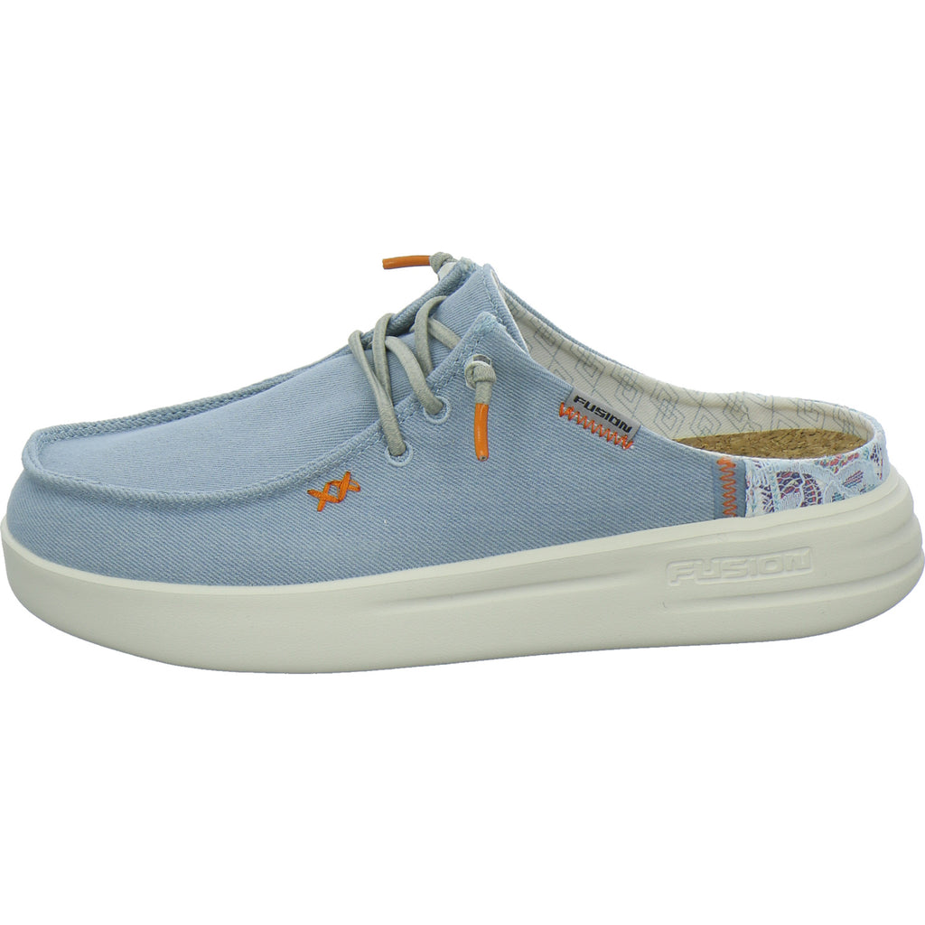 Fusion Pantoletten Damen Hellblau