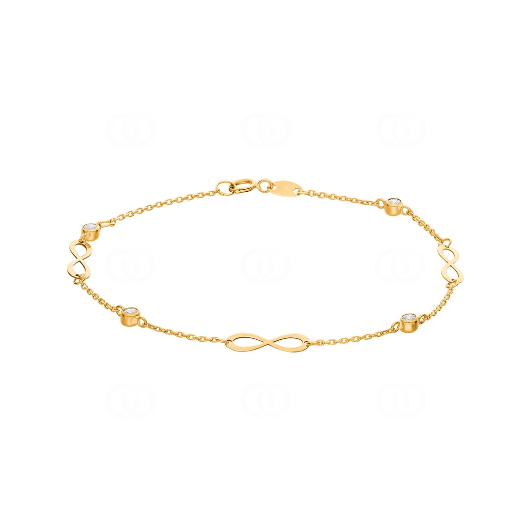 Armband 750/18 K Gelbgold mit Zirkonia Infinity