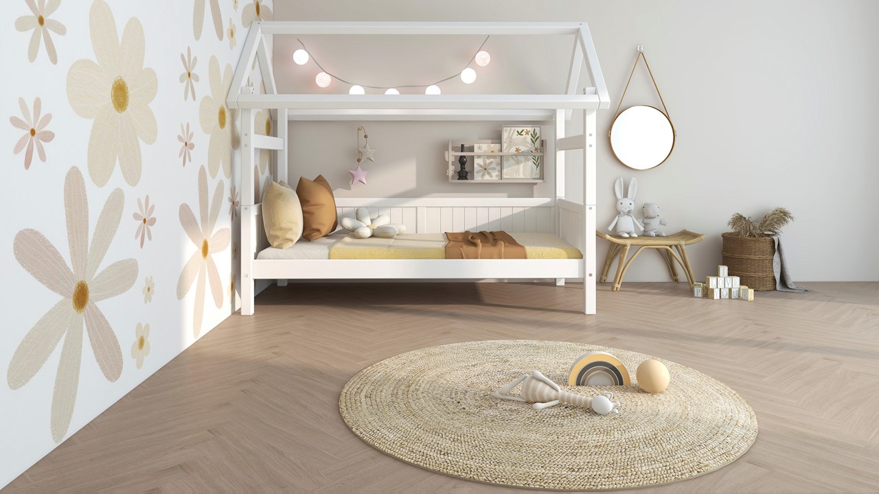 Bedbank Puck met dakframe wit
