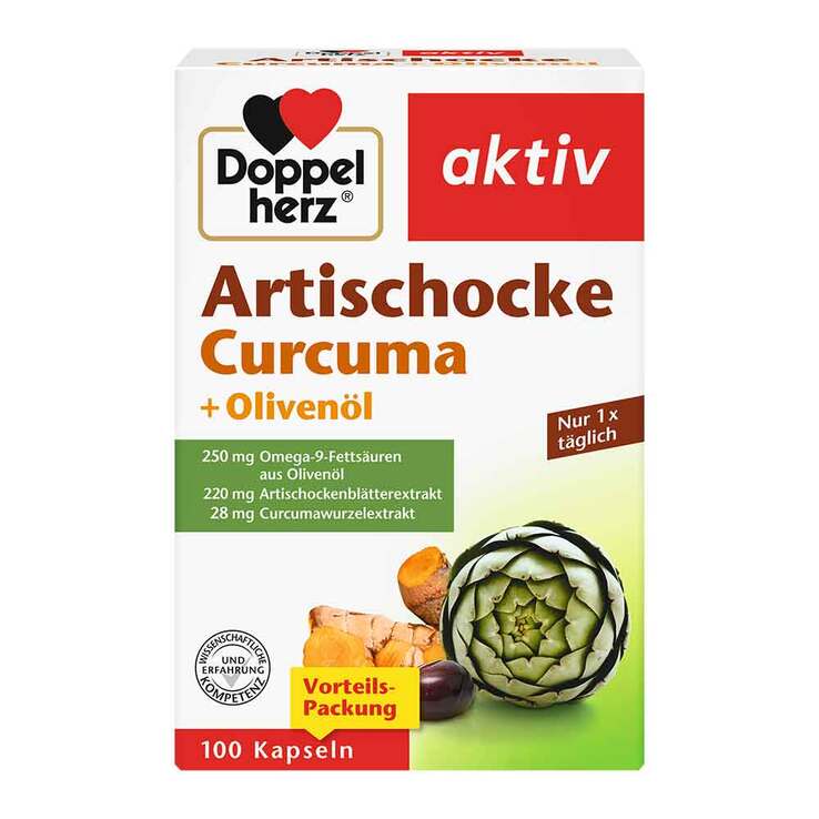 Doppelherz Artischocke Curcuma + Olivenöl Kapseln, 100 St
