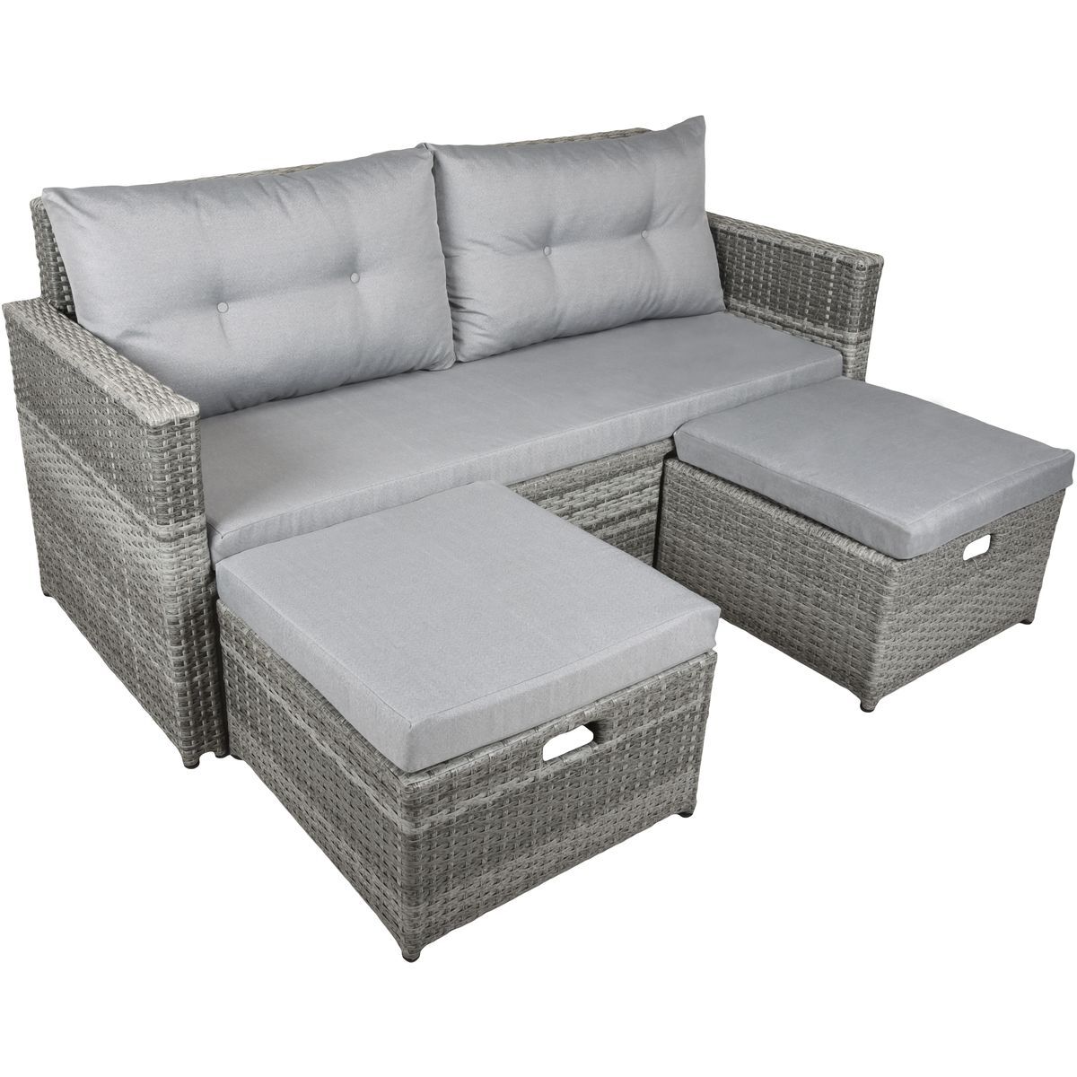 2-Sitzer Lounge-Sofa MALTA - schwarz - mit Sitzkissen
