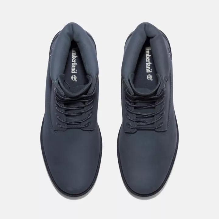 Bottine 6-Inch imperméable à lacets Timberland Heritage pour homme en nubuck bleu foncé