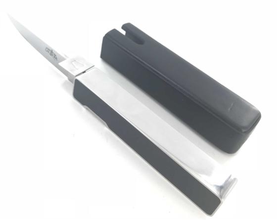 Couteau Ora ïto Inox Manche en Acrylique Minéral Noir Couteau de Poche Forge de Laguiole