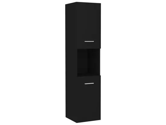 Armoire de salle de bain Noir 30x30x130 cm Bois d’ingénierie
