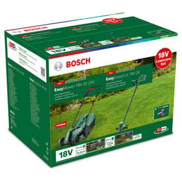 Bosch 18V grasmaaier EasyMower + trimmer EasyGrassCut (incl. 4.0Ah accu + lader)