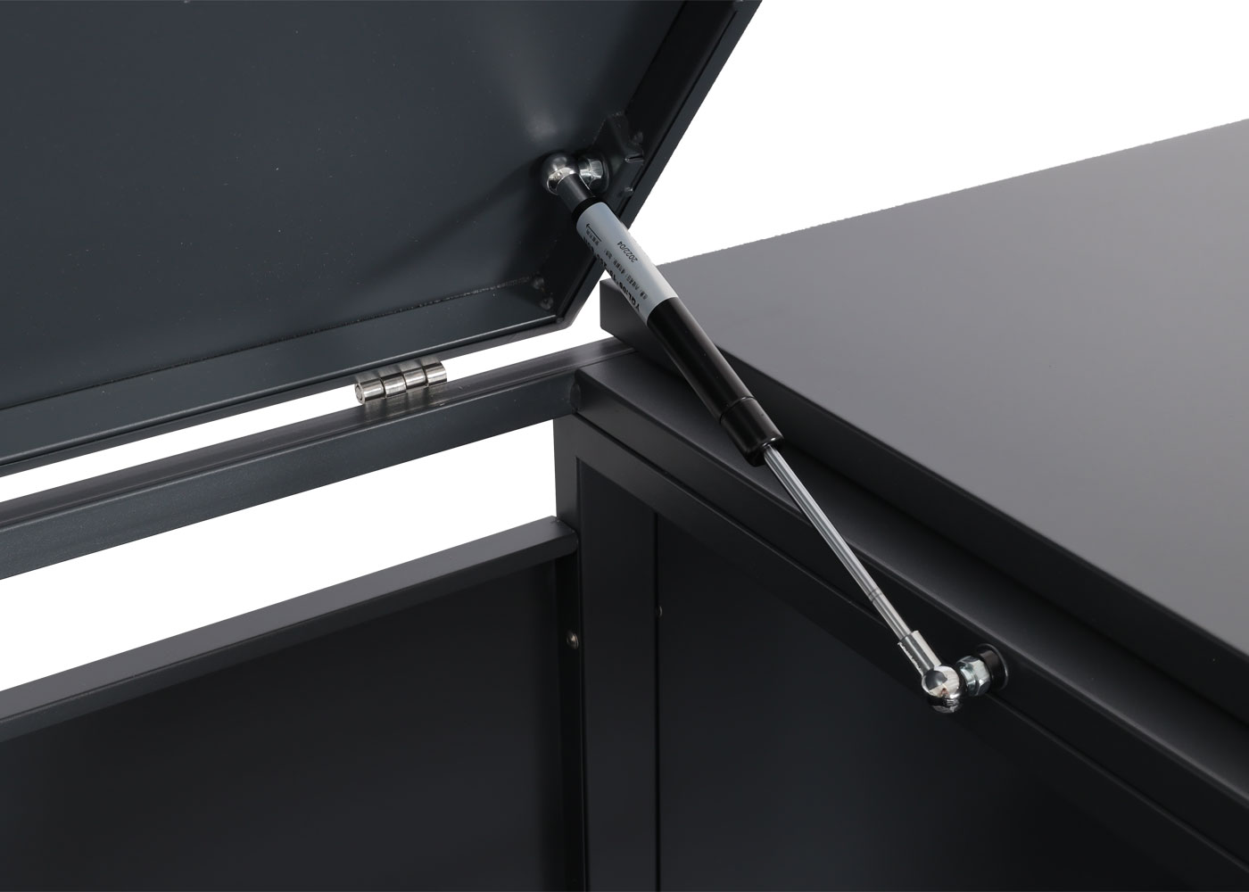 2er Mülltonnenverkleidung MCW-J82, Mülltonnenbox, erweiterbar, Metall 50kg, anthrazit ~ Marmor-Optik dunkel