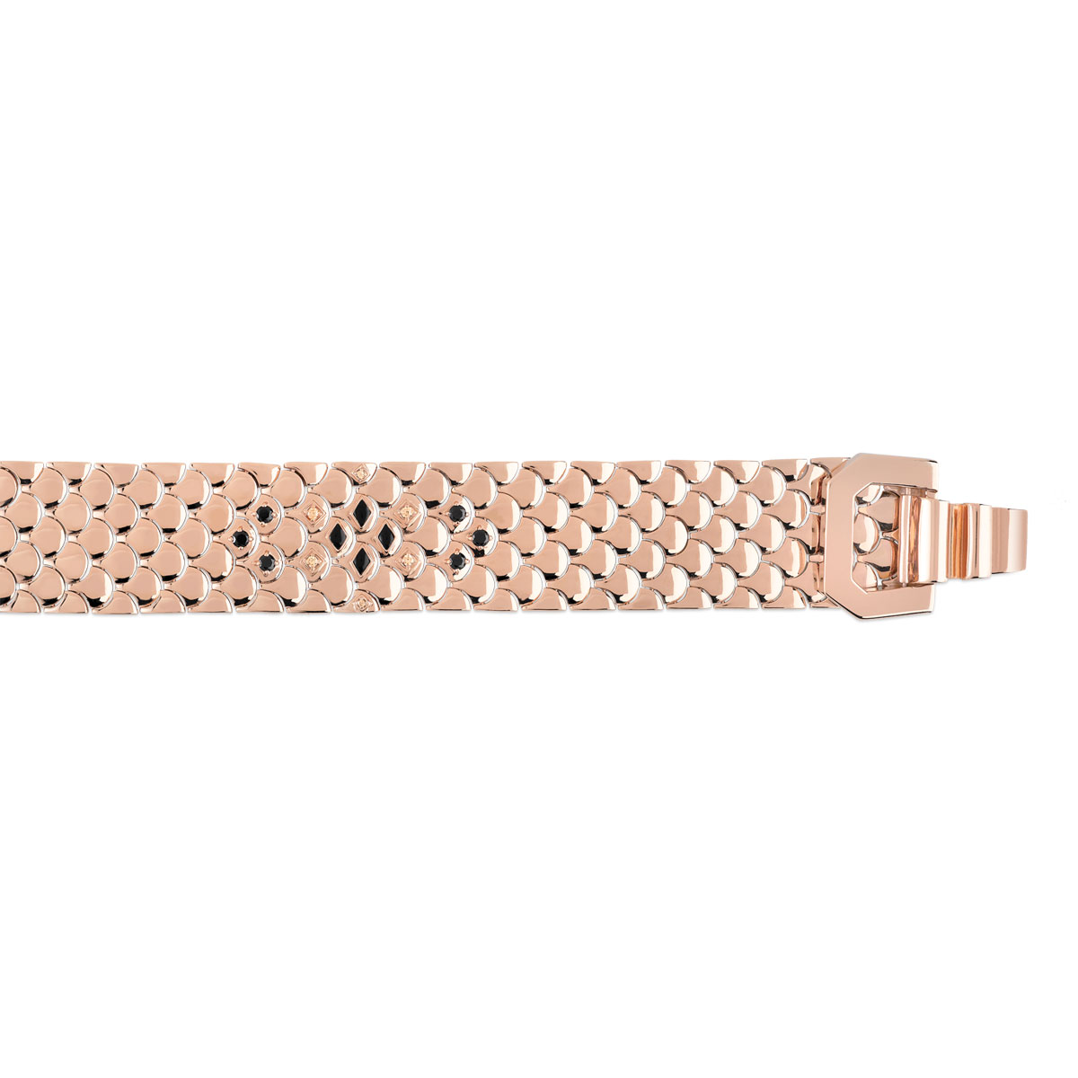 Bracelet doré rose spinelles zirconias acrylique 19 cm