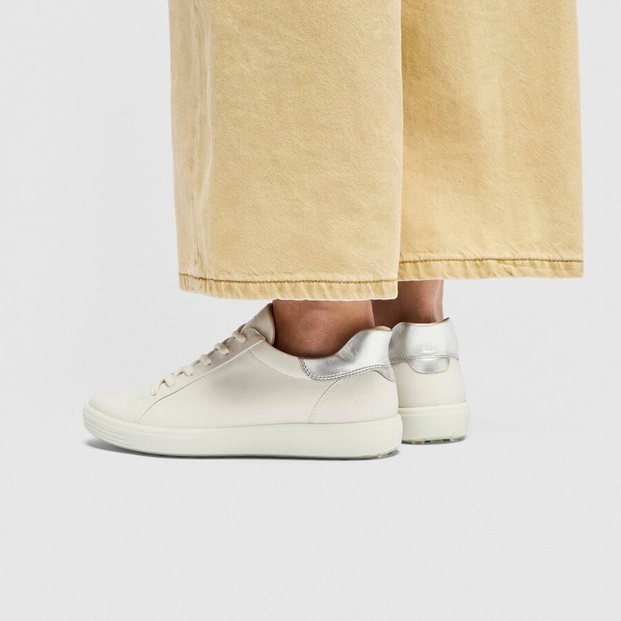 ECCO Soft Sneakers wit Leer Dames