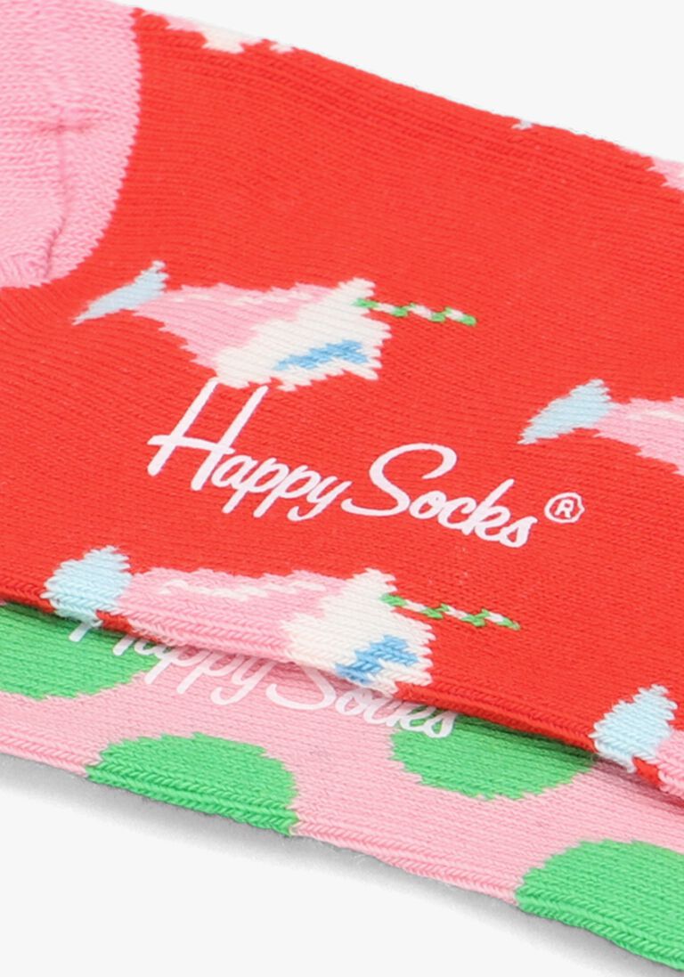 HAPPY SOCKS roze happy socks sokken 2-pack kids milkshake