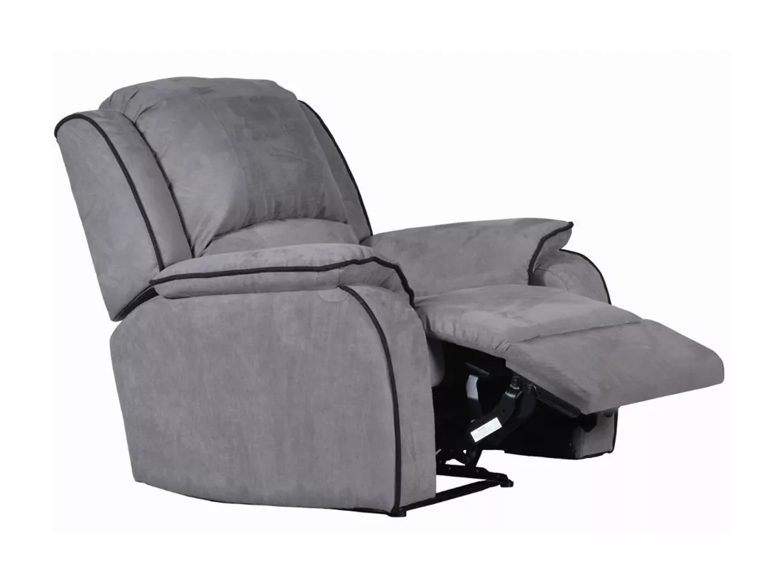 Canapés 3 places 2 places et un fauteuil relax en microfibre HERNANI - Gris