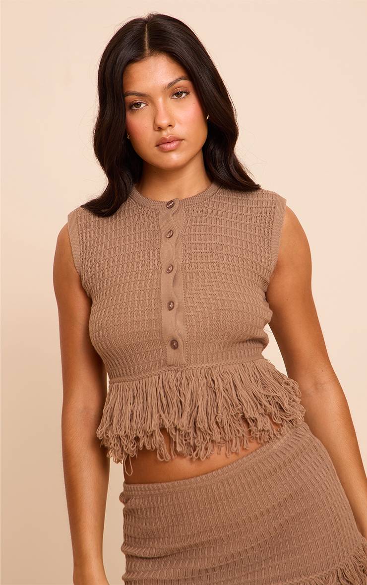 Moka Gilet Boutonné À Franges